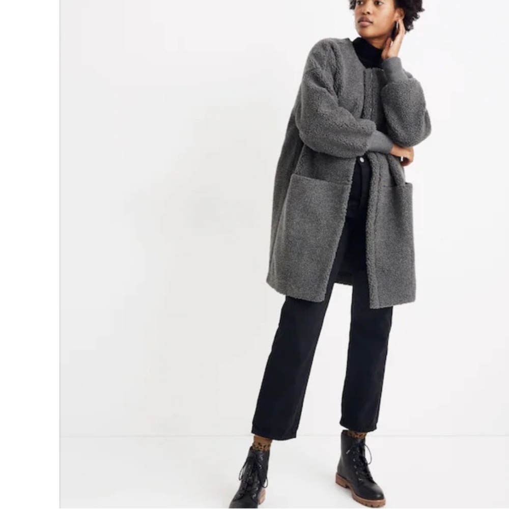 Madewell Bonded Sherpa Cocoon Coat XXL